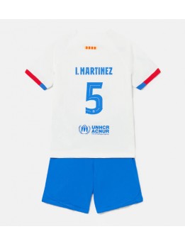 Barcelona Inigo Martinez #5 Replika Borta Kläder Barn 2023-24 Kortärmad (+ byxor)